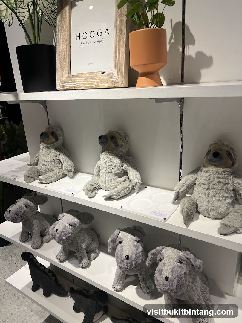 Plush toys on display