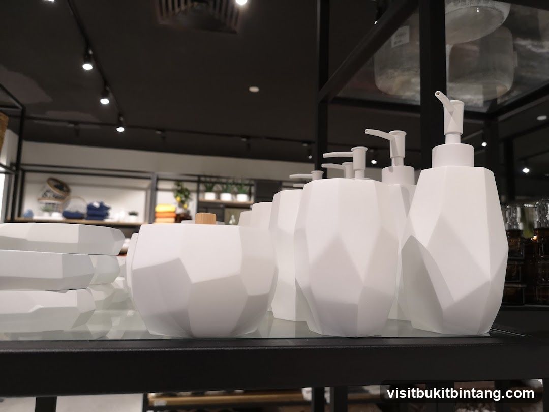 White Geometric Dispensers and Bowls