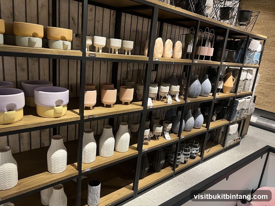Shelving unit with decorative items