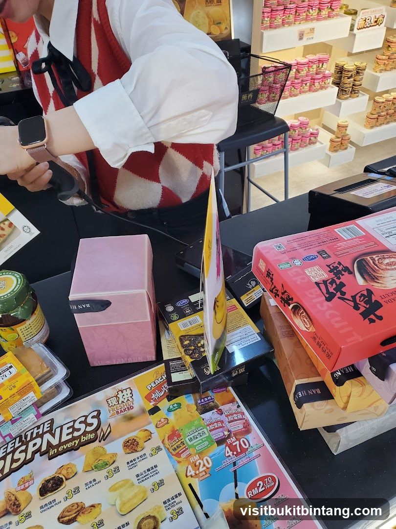 Counter Display with Pastries and Snacks
