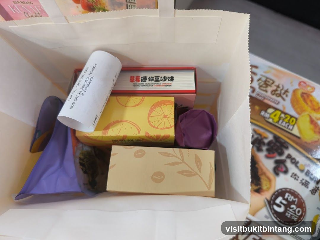 Food items in a bag