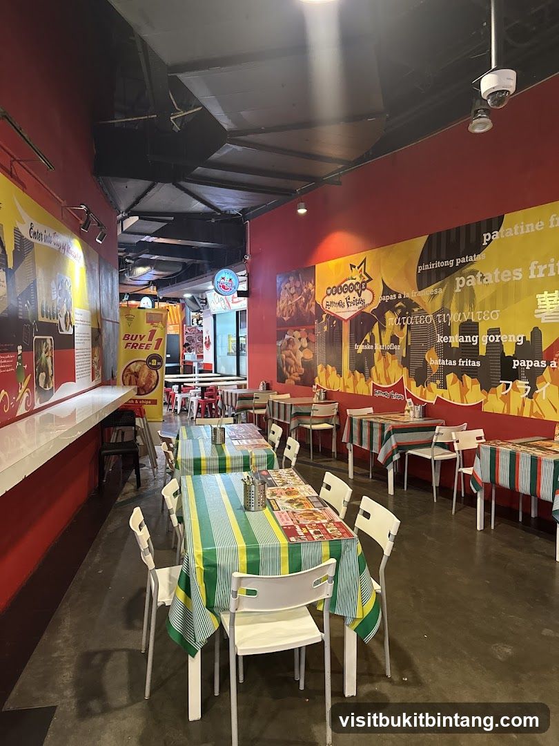 Restaurant Interior with Tables and Wall Art