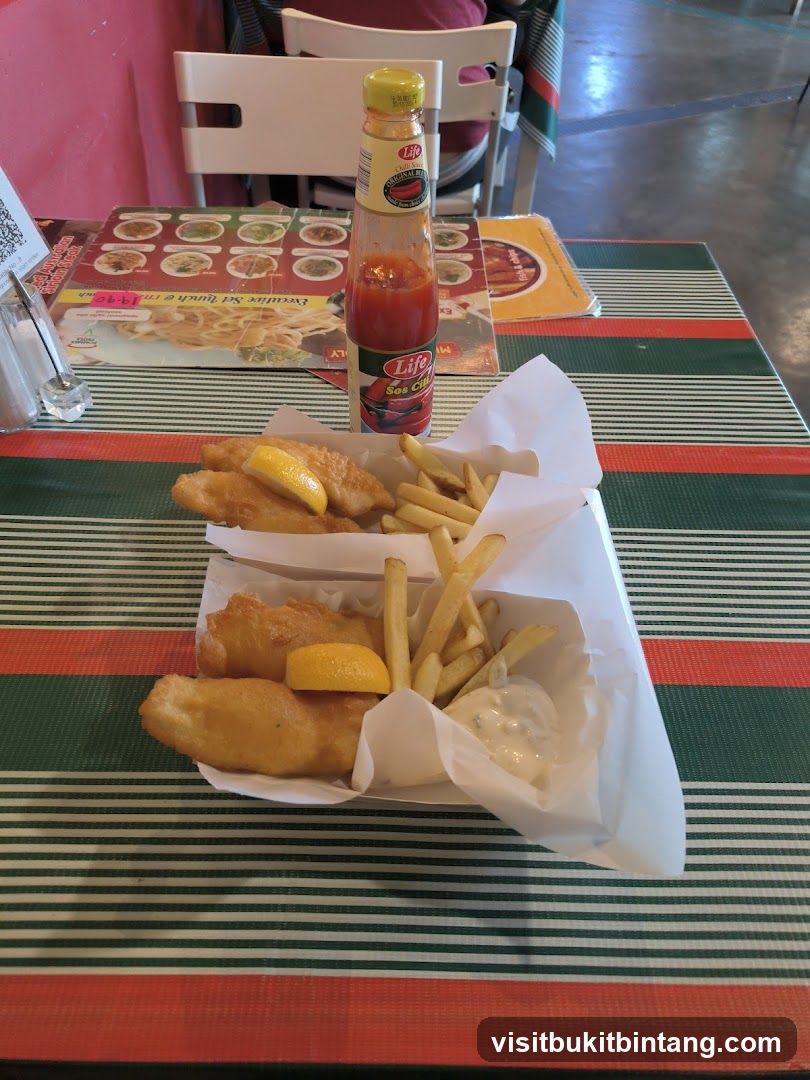 Fish and Chips with Chili Sauce