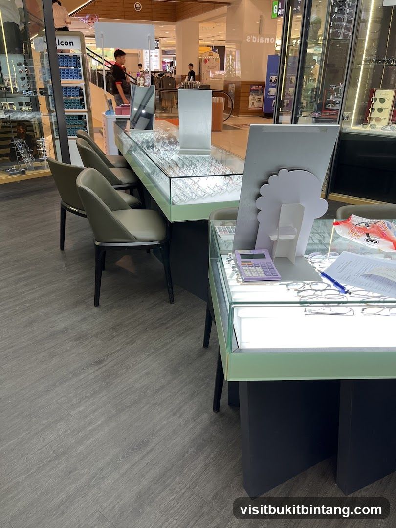 Eyewear display and seating area
