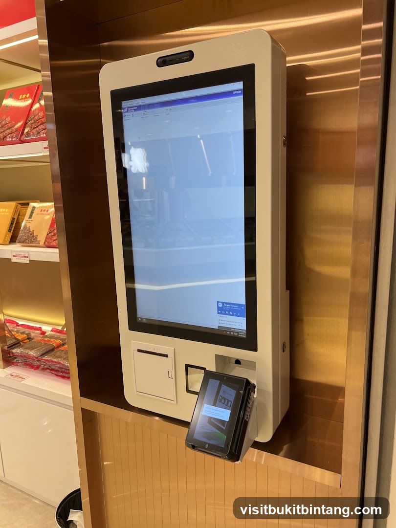 Self-service kiosk with payment terminal