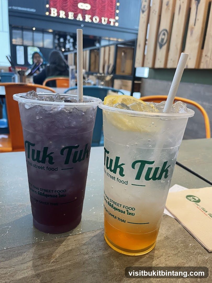 Two drinks from Tuk Tuk Thai Street Food