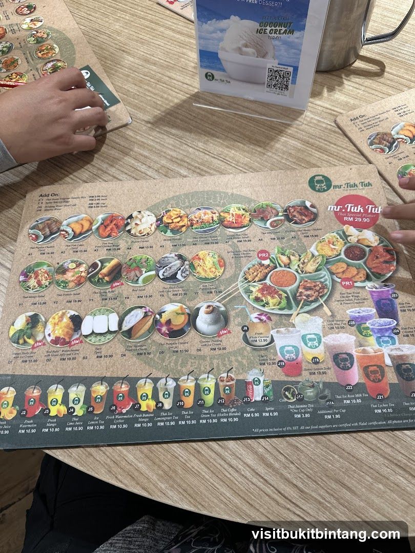 mr. Tuk Tuk Menu