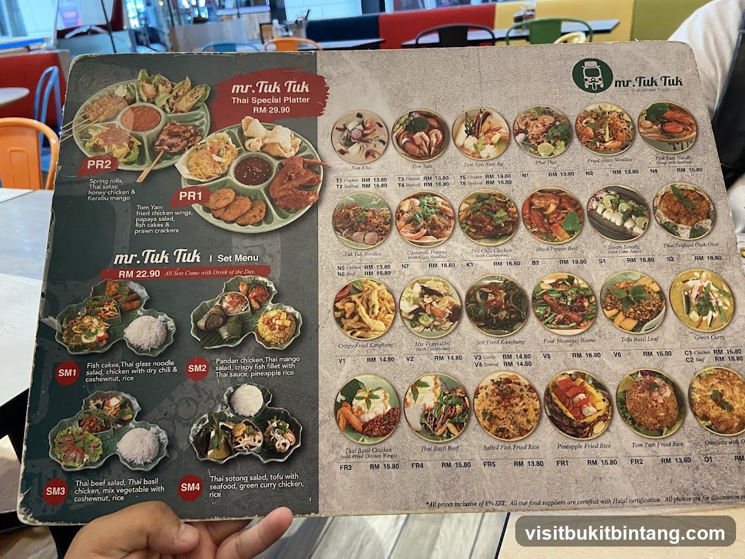 mr. Tuk Tuk Menu