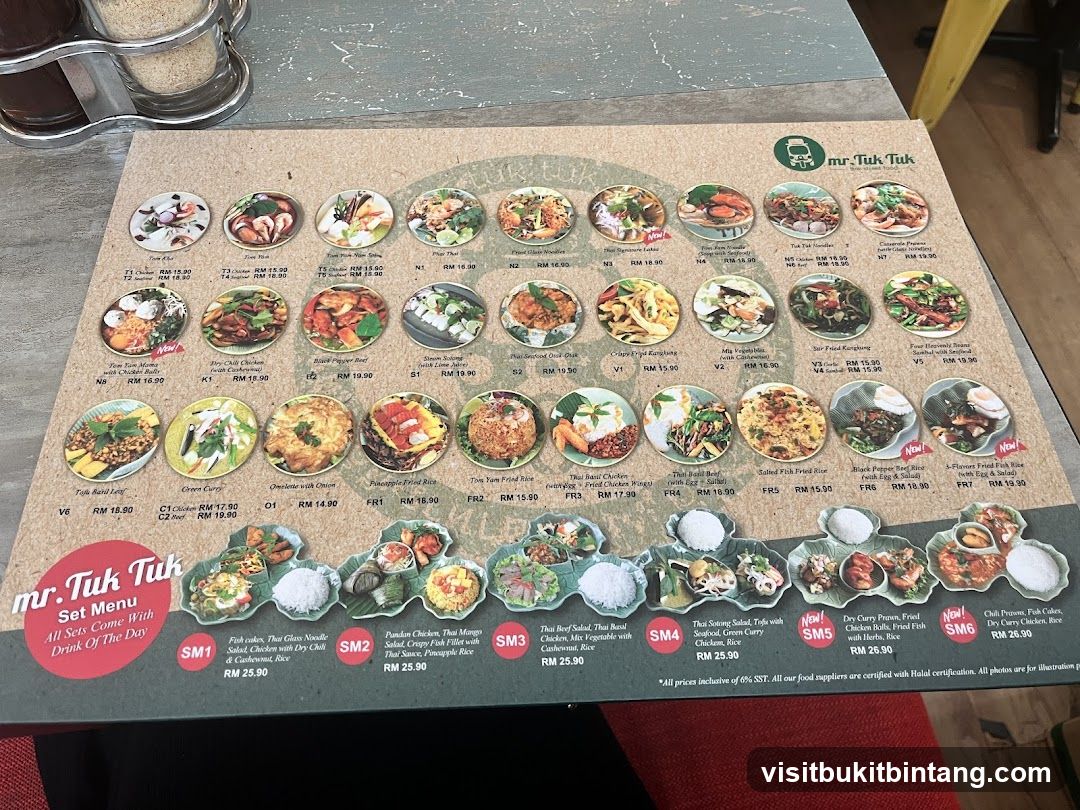 mr. Tuk Tuk Menu