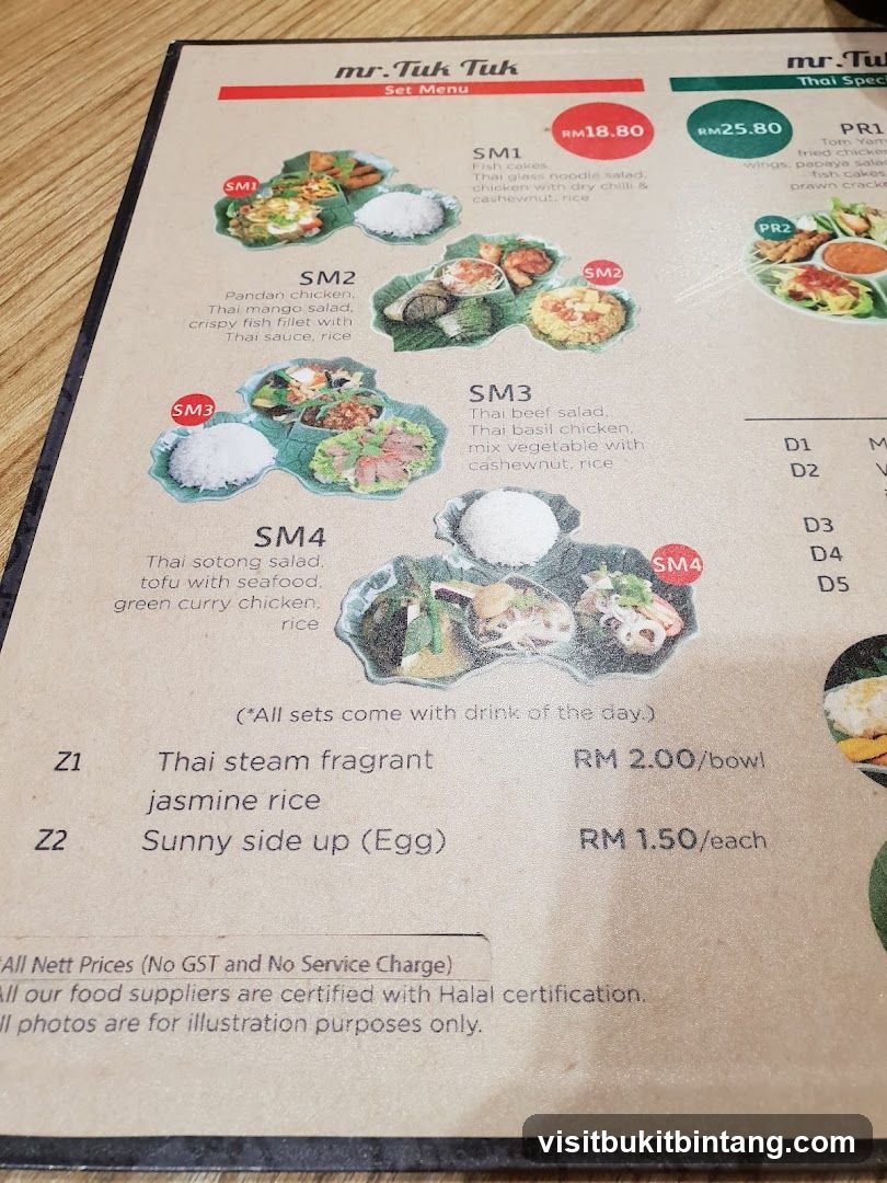 mr. Tuk Tuk Set Menu