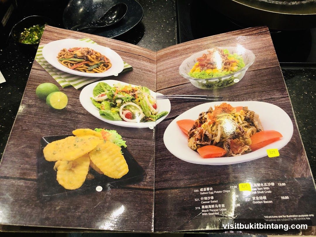 Menu with food images