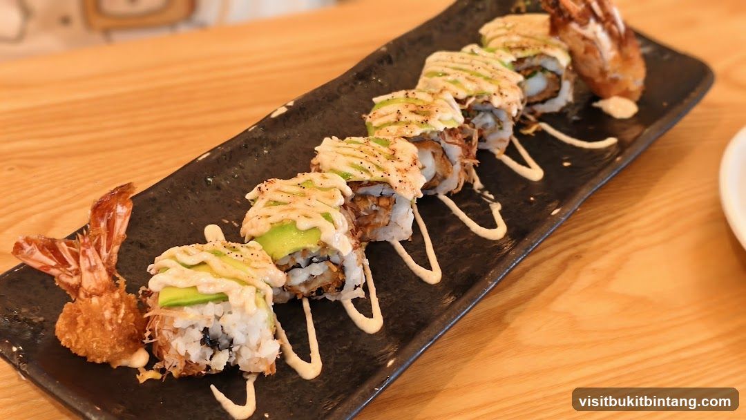 Sushi Rolls with Avocado and Shrimp