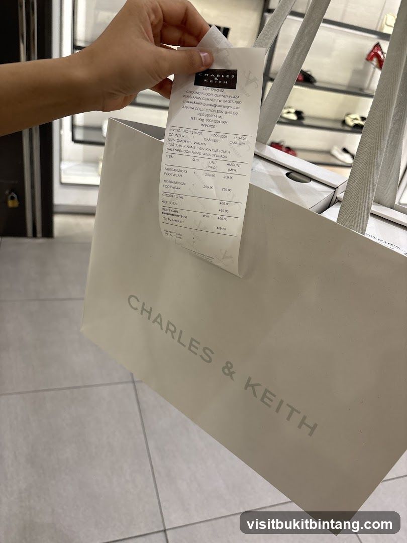 Charles & Keith Receipt