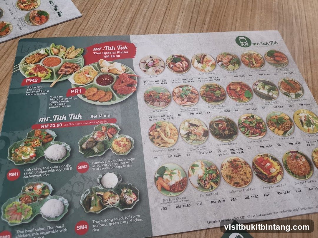 mr. Tuk Tuk Menu