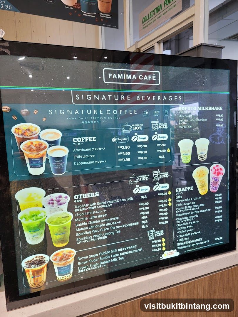 Famima Cafe Menu