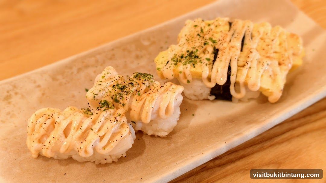 Sushi with Mayonnaise Drizzle
