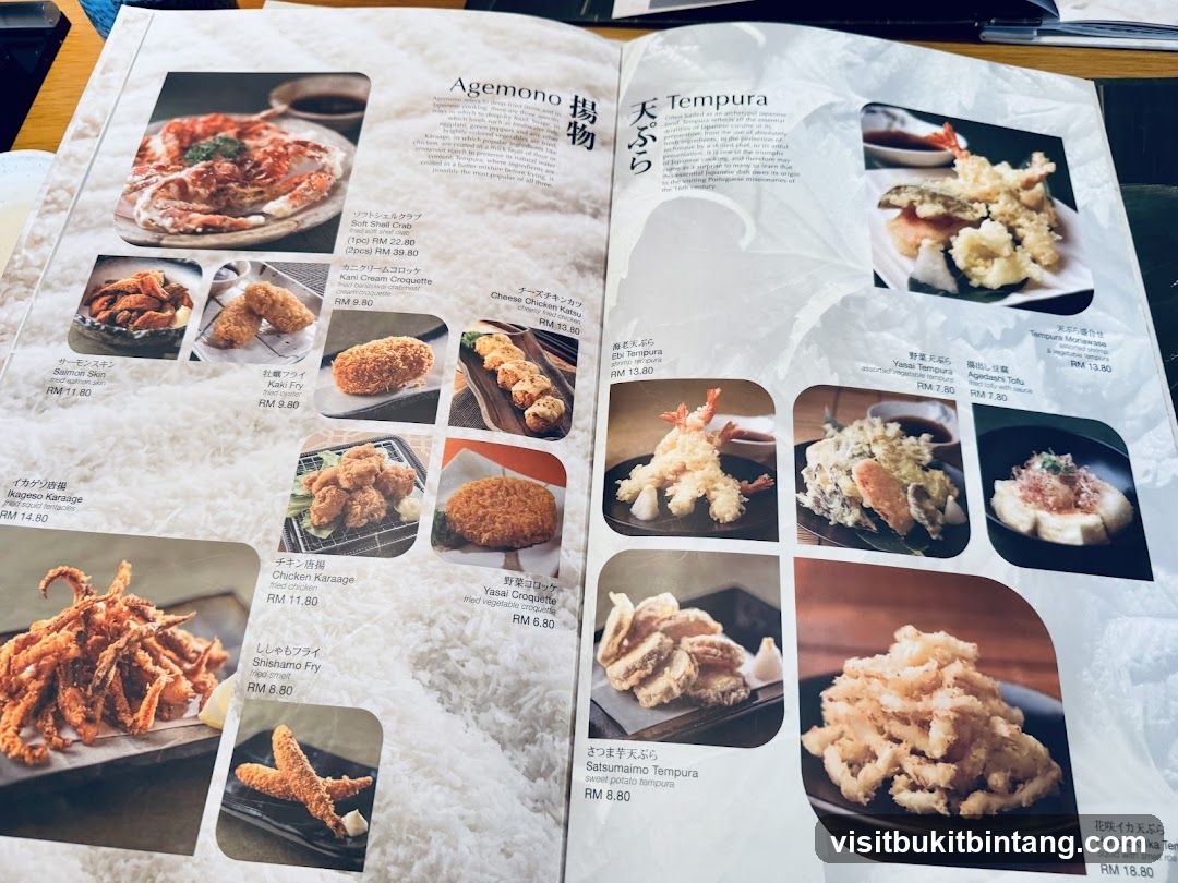 Agemono & Tempura Menu