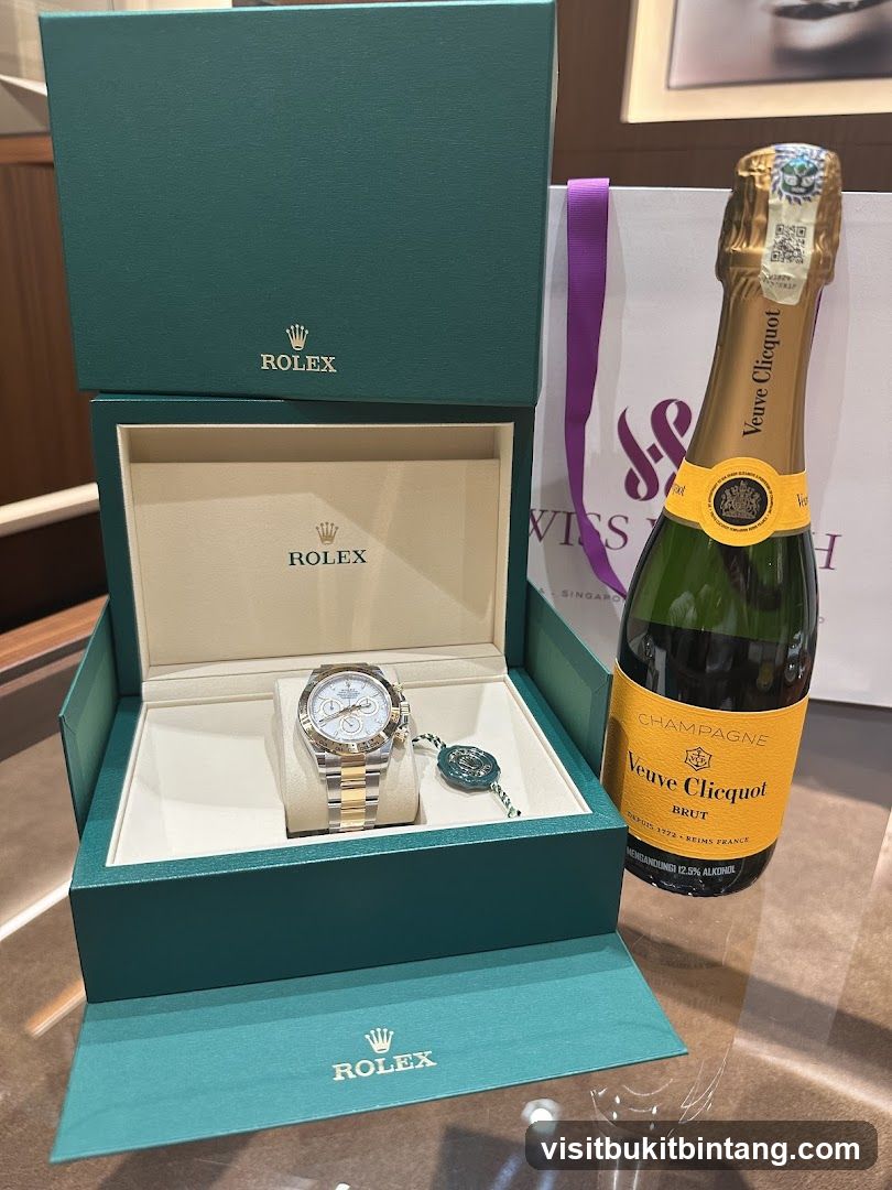 Rolex Watch and Champagne