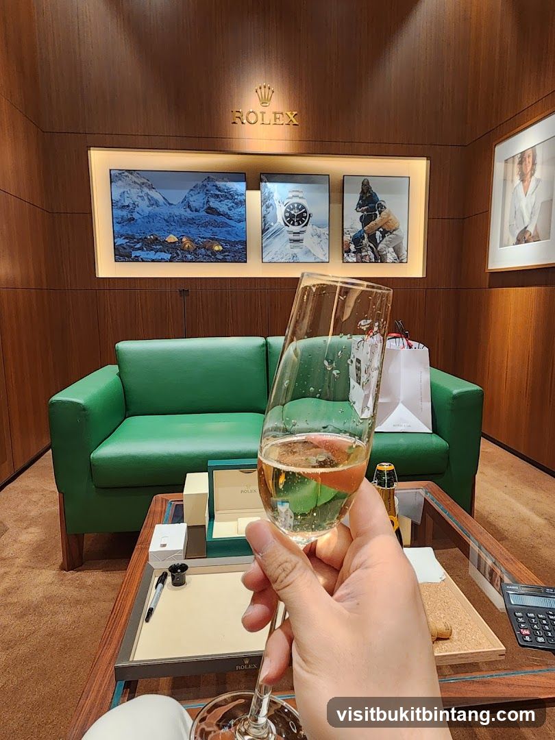 Rolex Store Interior with Champagne