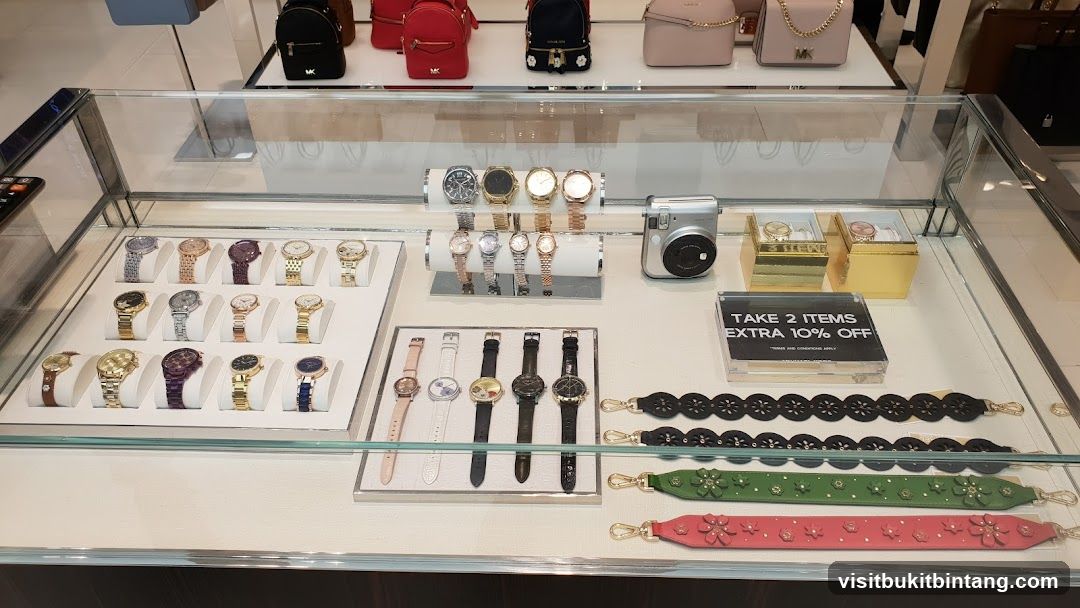 Display Case with Watches and Accessories