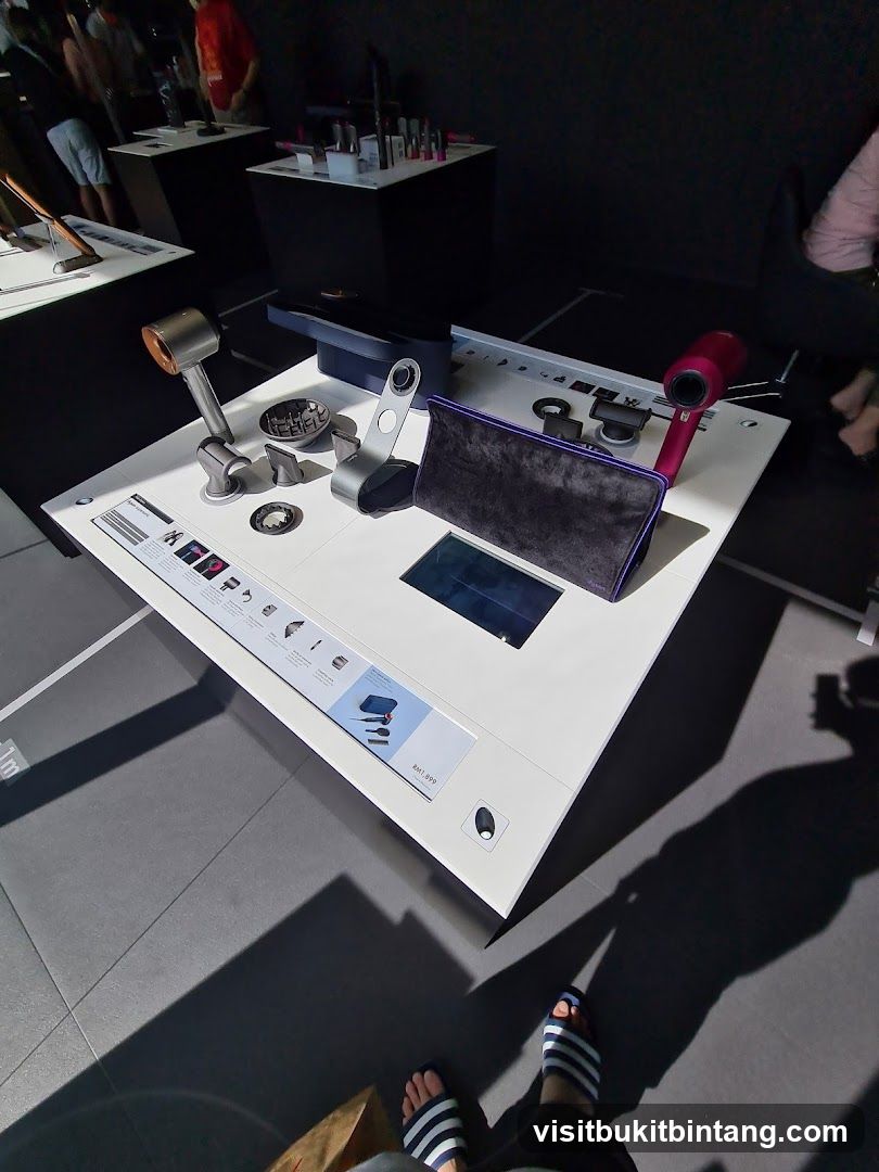 Dyson Hair Dryers and Accessories Display