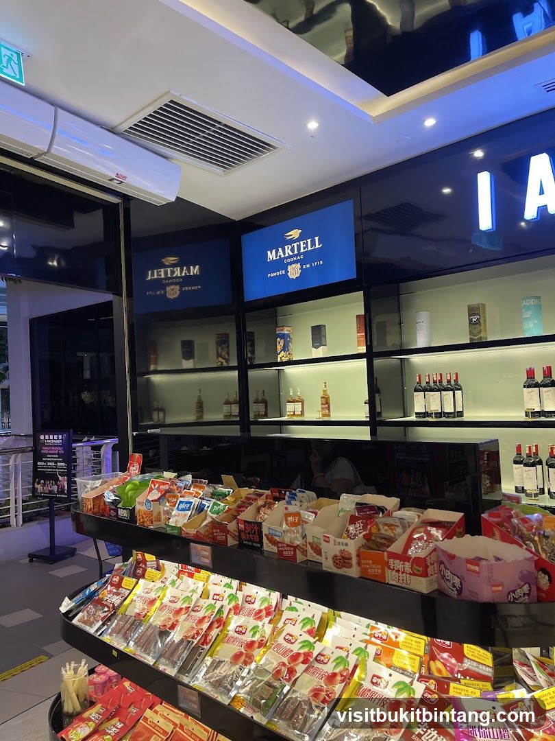 Store Interior with Snacks and Alcohol Display