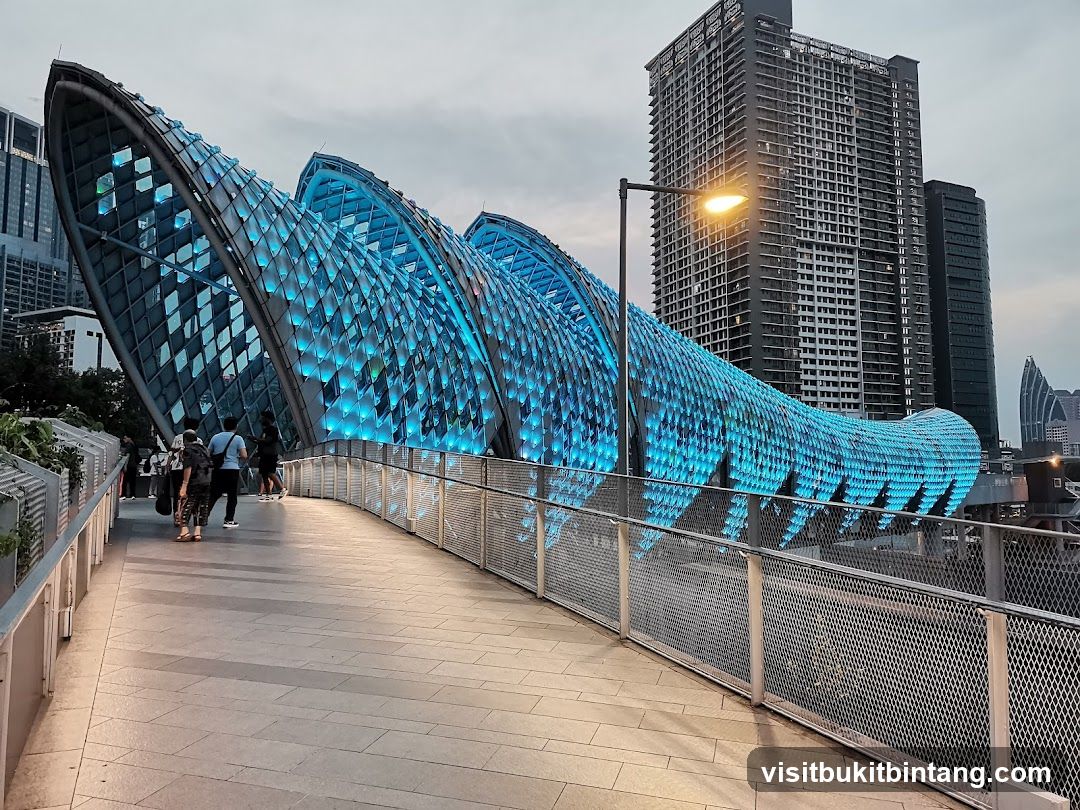 Futuristic Bridge with Blue Lights