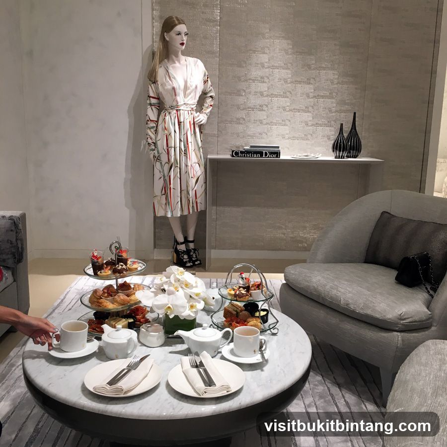 Dior Display with Afternoon Tea