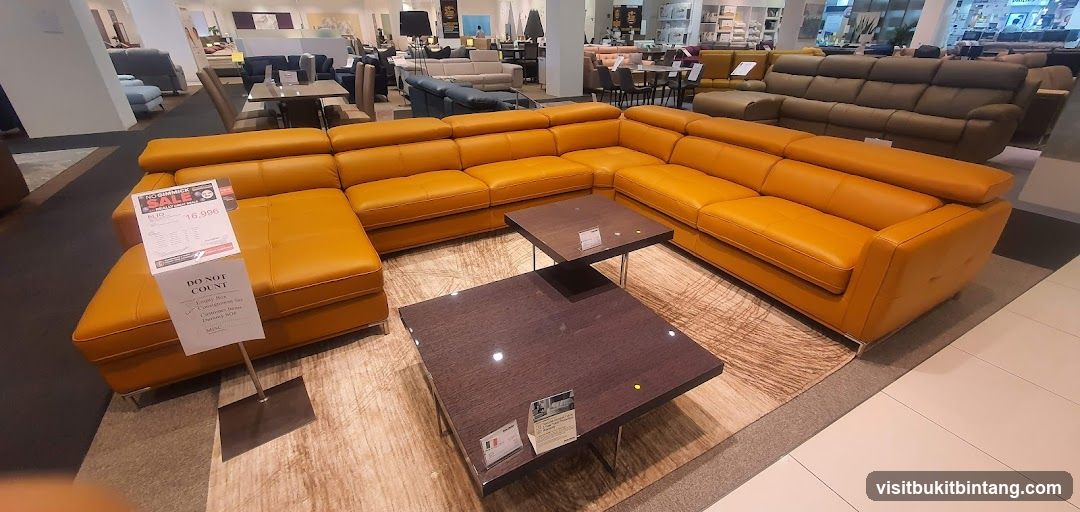 Orange Sectional Sofa with Coffee Tables