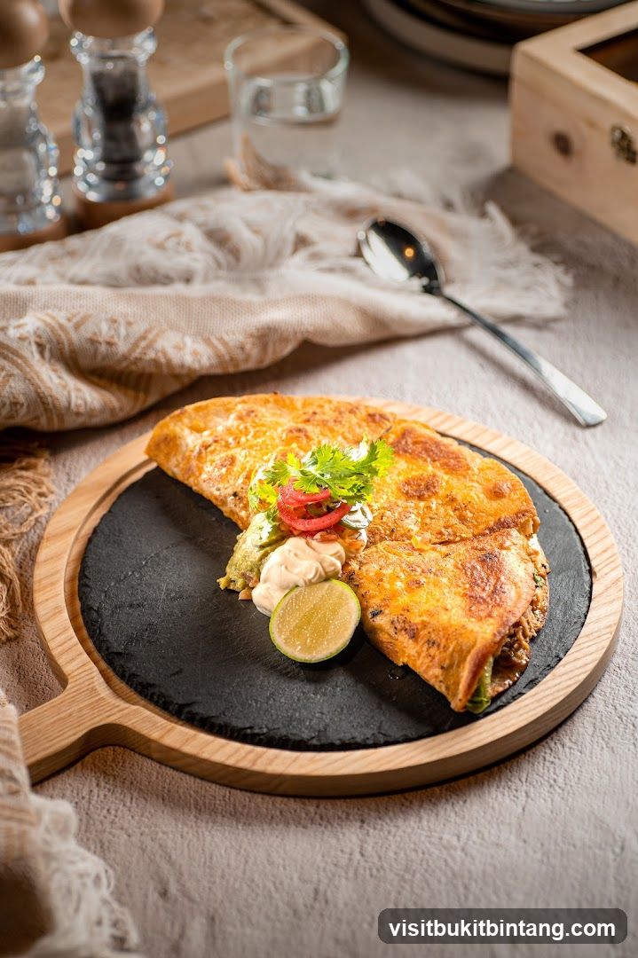 Quesadilla with Guacamole and Sour Cream