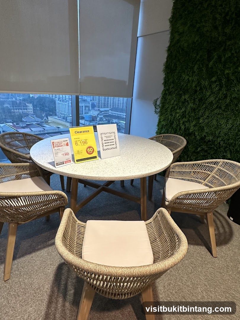 Dining Set with Clearance Sign