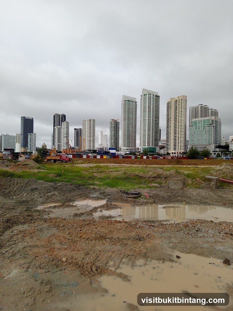 Construction Site with City Skyline