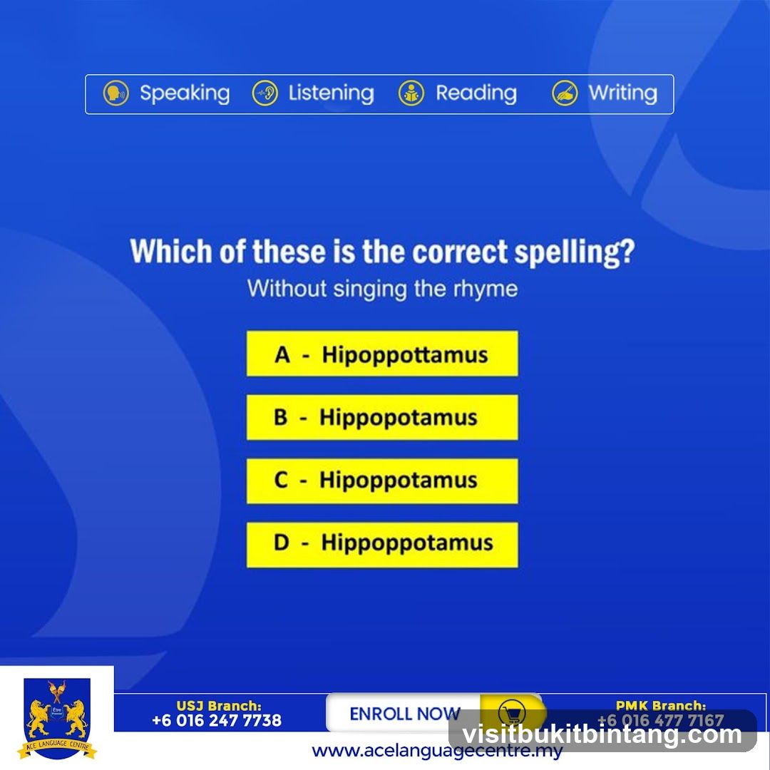 Spelling Quiz - Hippopotamus