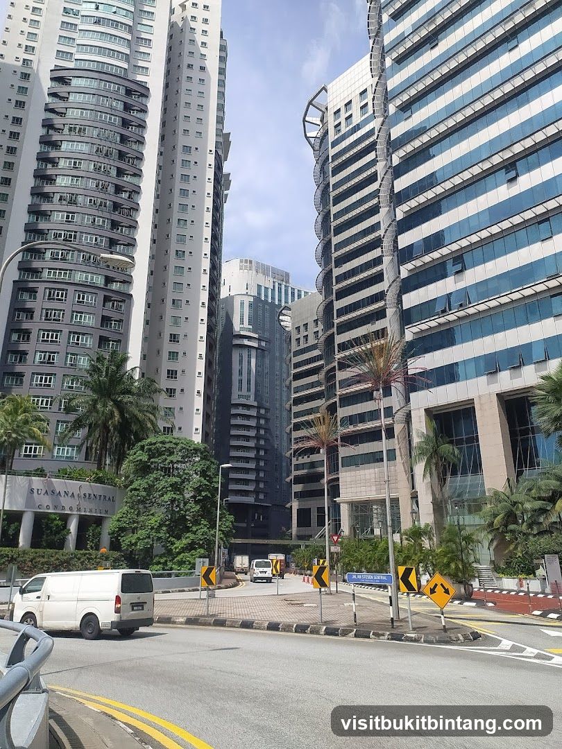 Cityscape with Modern Buildings and Roadway