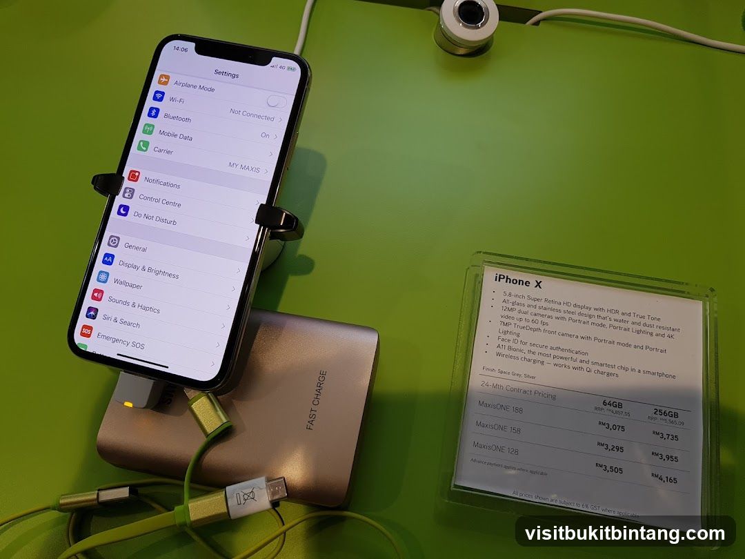 iPhone X Display with Pricing Information