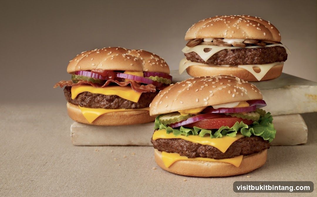 Cheeseburgers on Stone Blocks