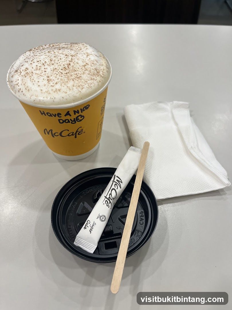 McCafé Beverage with Sugar Packet