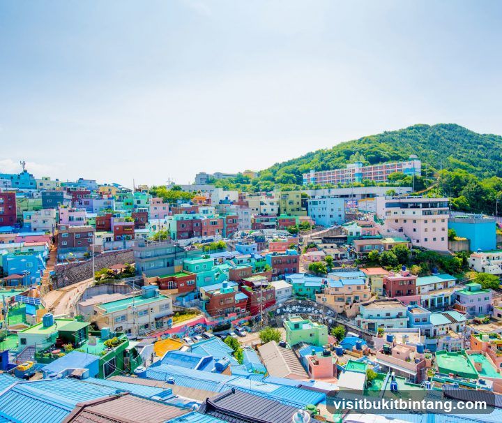 Colorful Hillside Neighborhood