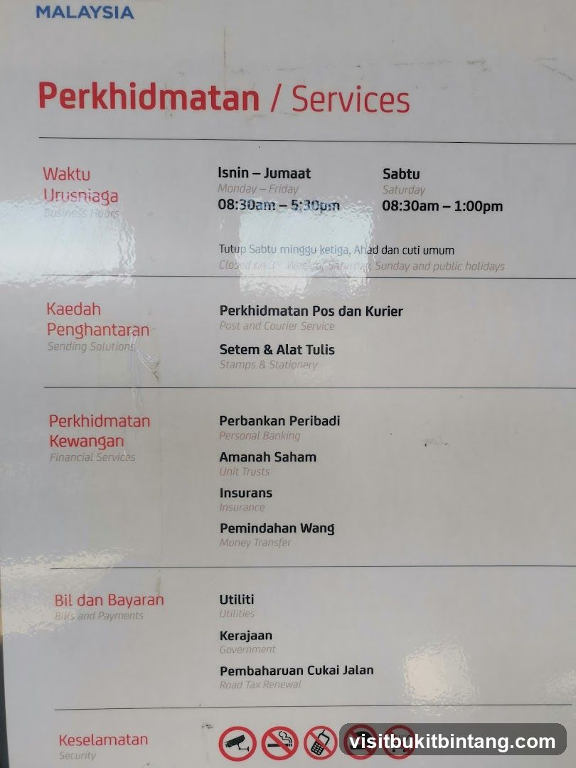 Perkhidmatan / Services Signage