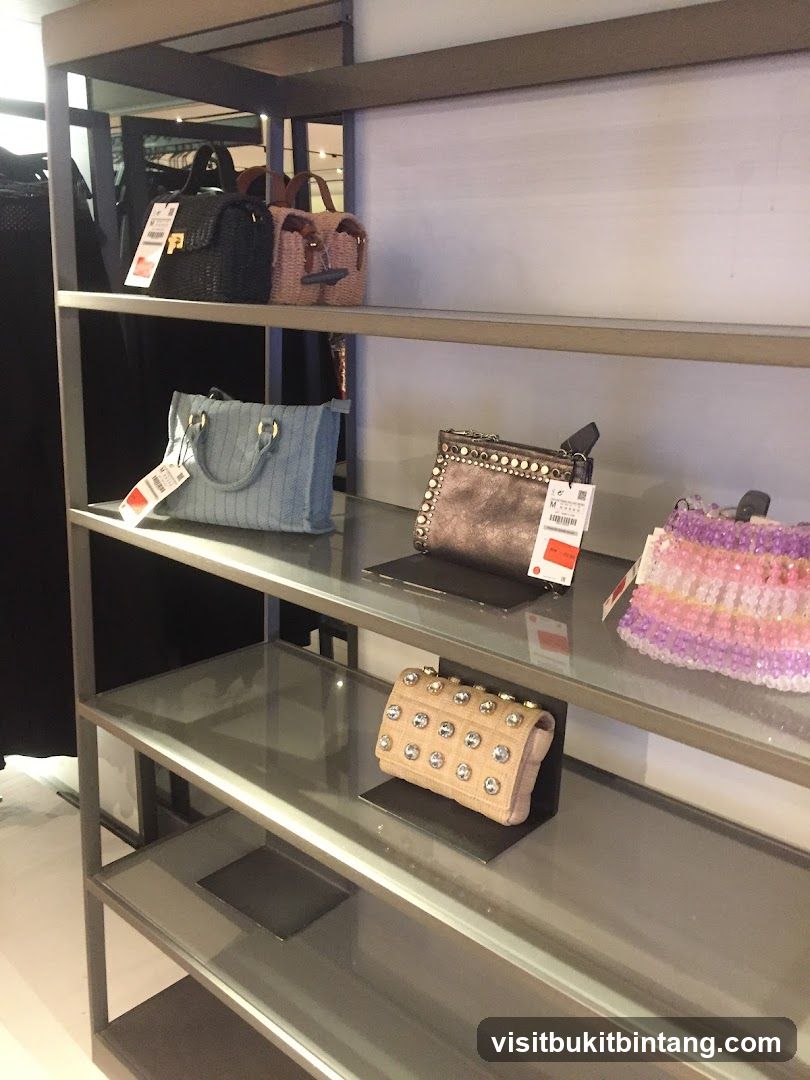 Handbags on display