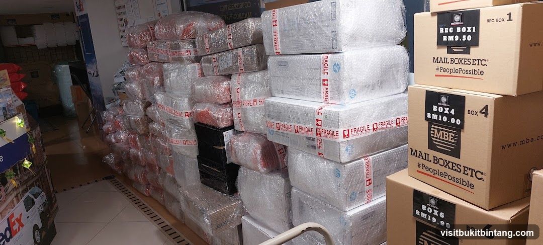 Packages in a Mail Boxes Etc. store