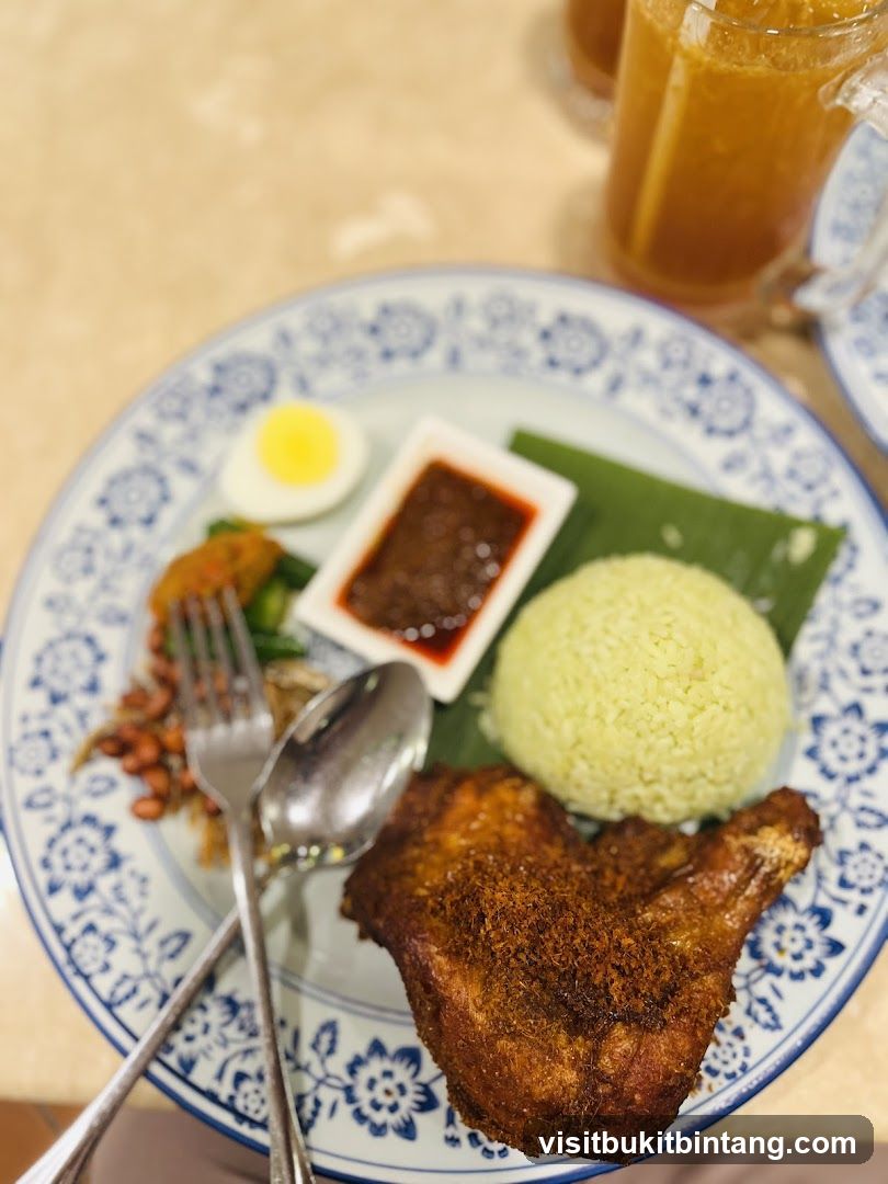 Nasi Lemak with Fried Chicken