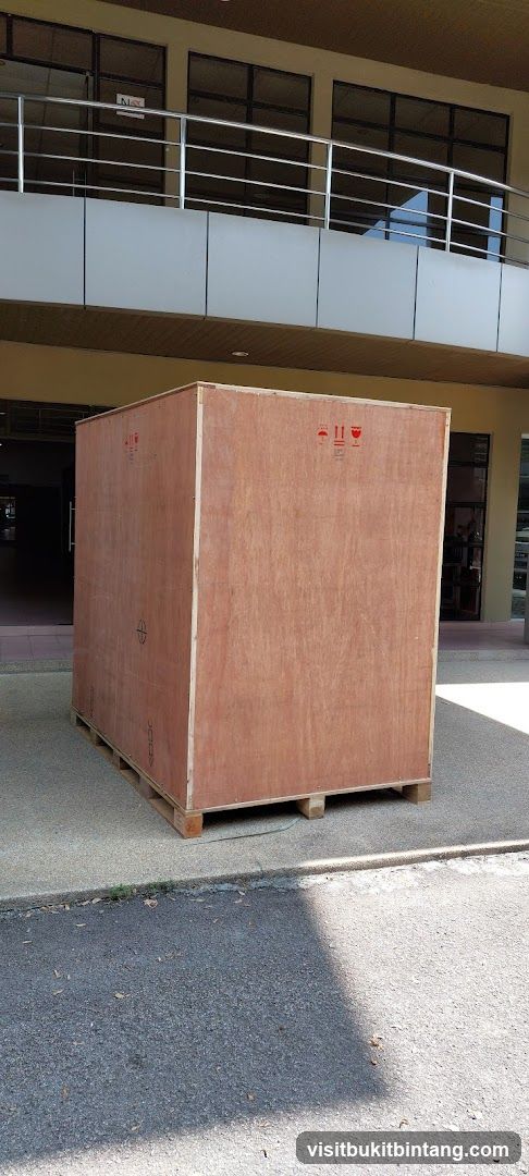Large wooden crate on a pallet