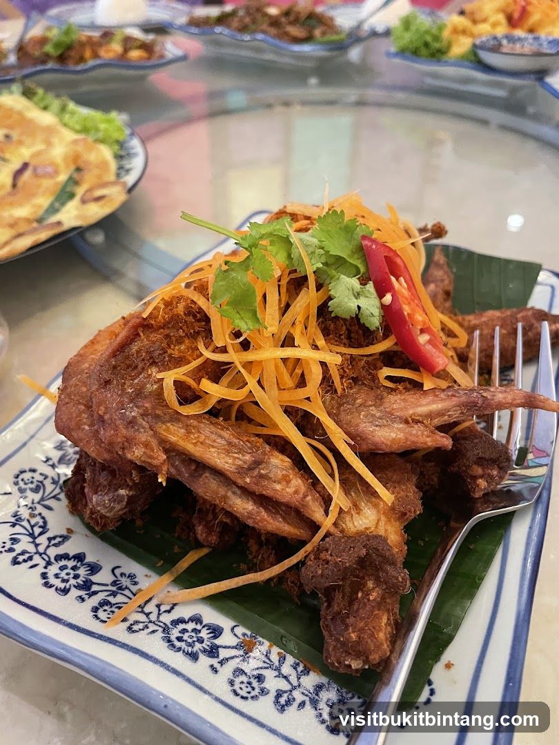 Fried Chicken Wings with Shredded Carrots