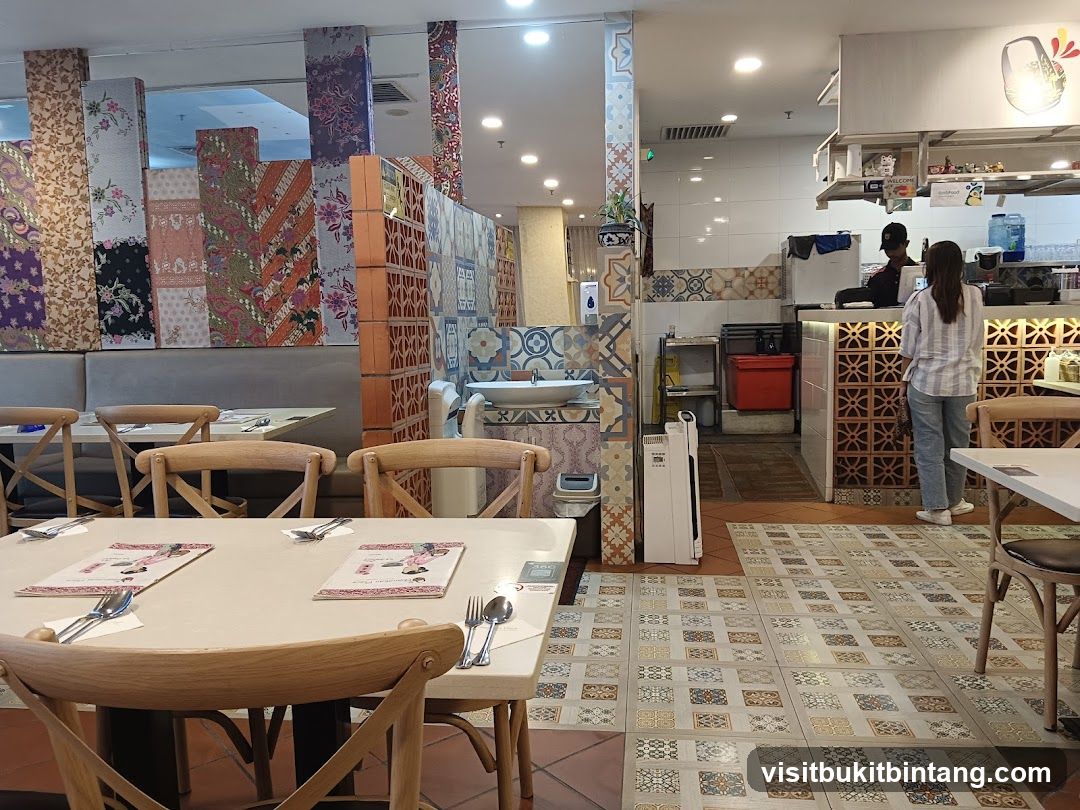 Restaurant Interior with Decorative Walls and Seating