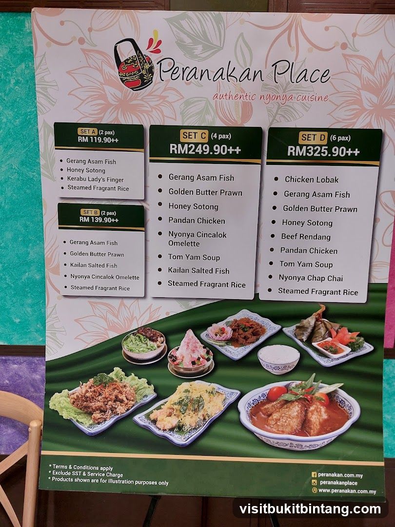Peranakan Place Menu