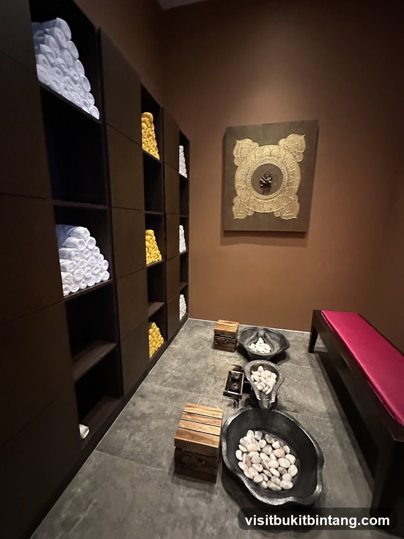 Spa Room with Towels and Foot Baths