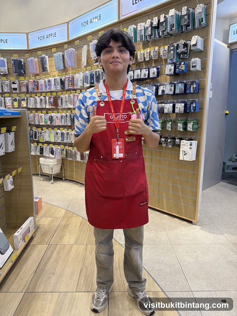 Store employee in apron