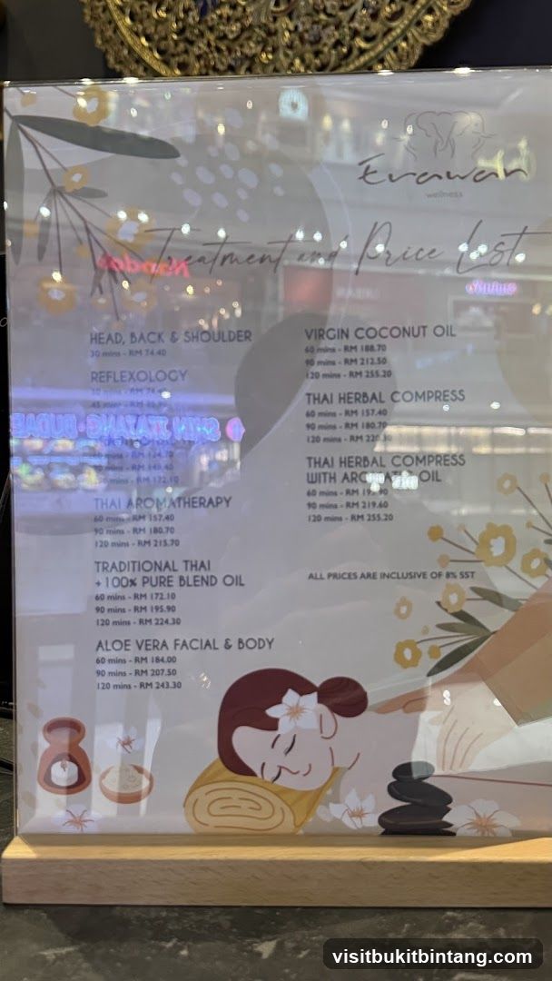 Erawan wellness Treatment and Price List