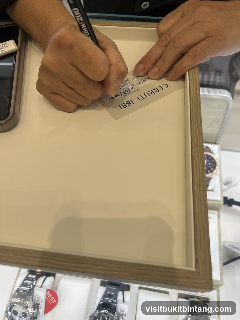 Writing on a watch tag